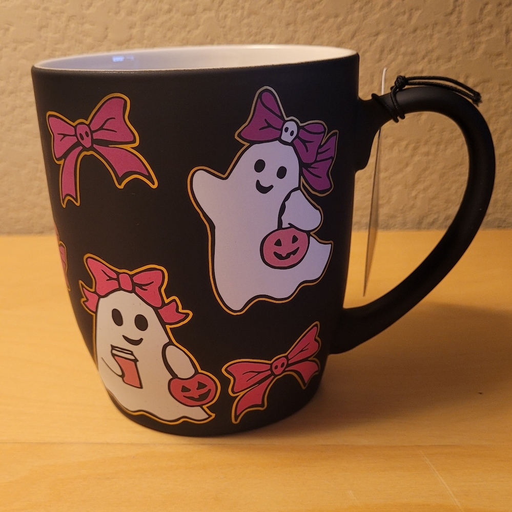 Halloween Ghost Mug with Bows -Cobwebs And Cauldrons
